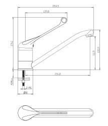 Aquanello Medic Miscelatore da cucina con leva lunga  Cromato CR-1007-MD