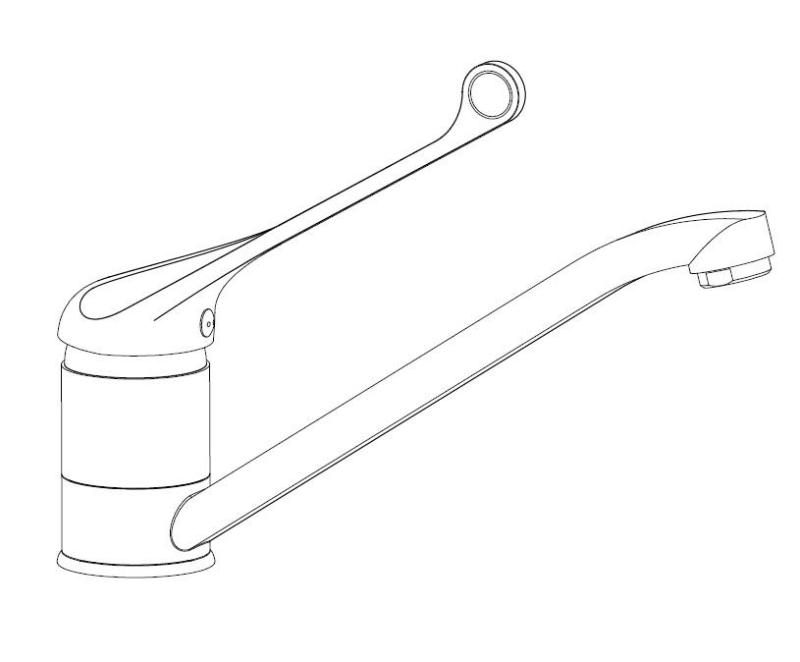 Aquanello Medic Miscelatore da cucina con leva lunga  Cromato CR-1007-MD