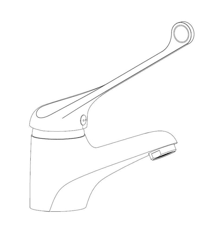 Aquanello Medic Miscelatore per lavabo con leva extra lunga, cromato CR-1103-MD