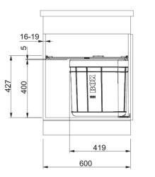 Franke Sorter Solo 60 sistema di raccolta differenziata girevole sulla porta 40 litri con filtro al carbone 1210307572