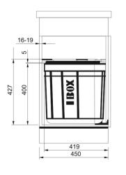 Franke Sorter Solo 45 sistema di raccolta differenziata girevole sulla porta 40 litri con filtro al carbone 1210307565