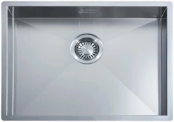 ABK Baronga lavello grande extra basso in acciaio inox per disabili profondo 10 cm 55x40 cm montaggio a filo sottopiano e soprapiano BAR5510FVI