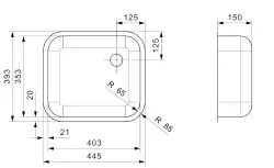 Reginox L18 4035 OSK RVS Lavello in acciaio inossidabile montaggio a filo B2914LLU02GDS