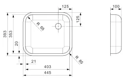 Reginox L18 4035 SK 10cm lavello in acciaio inossidabile per persone con disabilità montato a filo sopra o sottopiano B2919LLU01GDS